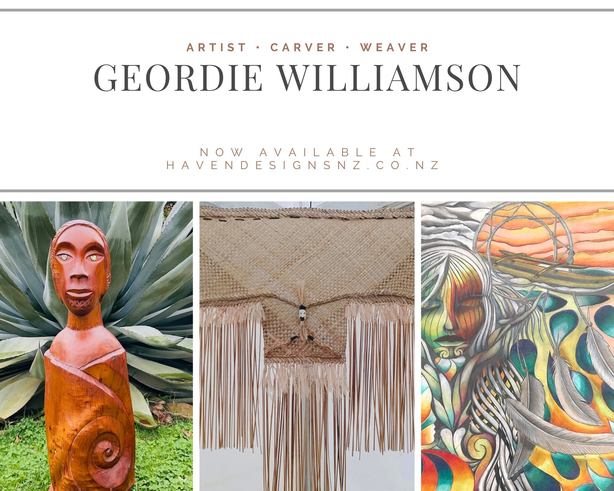 Geordie Williamson Mixed Medium Artist Haven Designs NZ