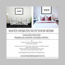 Load image into Gallery viewer, 'Huia Kiss Kiss Kiss' | Framed A3 Print | Limited & Signed | HDNZ