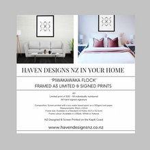 Load image into Gallery viewer, 'Piwakawaka Flock' | Framed A3 Print | Limited & Signed | HDNZ