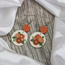 Load image into Gallery viewer, Flower Dangle Earrings | Handmade Flower Earrings | Polymer Clay Jewellery