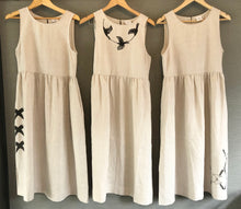 Load image into Gallery viewer, Piwakawaka Flock | Natural 2 Pocket ‘LadyDoll’ Dress | HDNZ