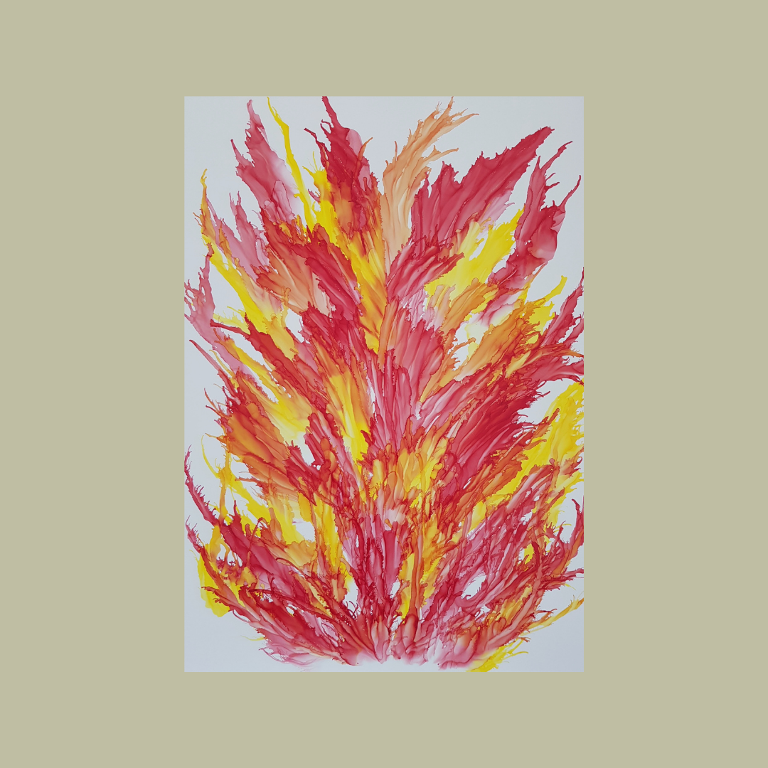 ‘Flames’ | Ink Art | Limitless Abstracts – Haven Designs NZ