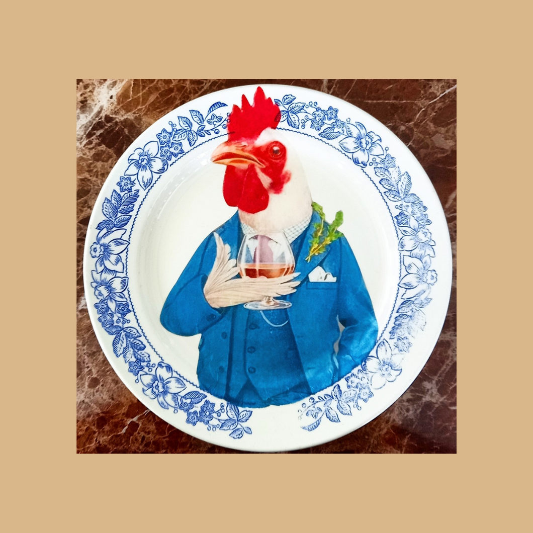 ‘Rooster’ | Vintage Plate Wall Art | Bijoux Beach