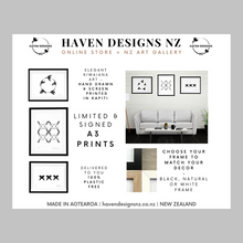 Load image into Gallery viewer, &#39;Huia Kiss Kiss Kiss&#39; | Framed A3 Print | Limited &amp; Signed | HDNZ
