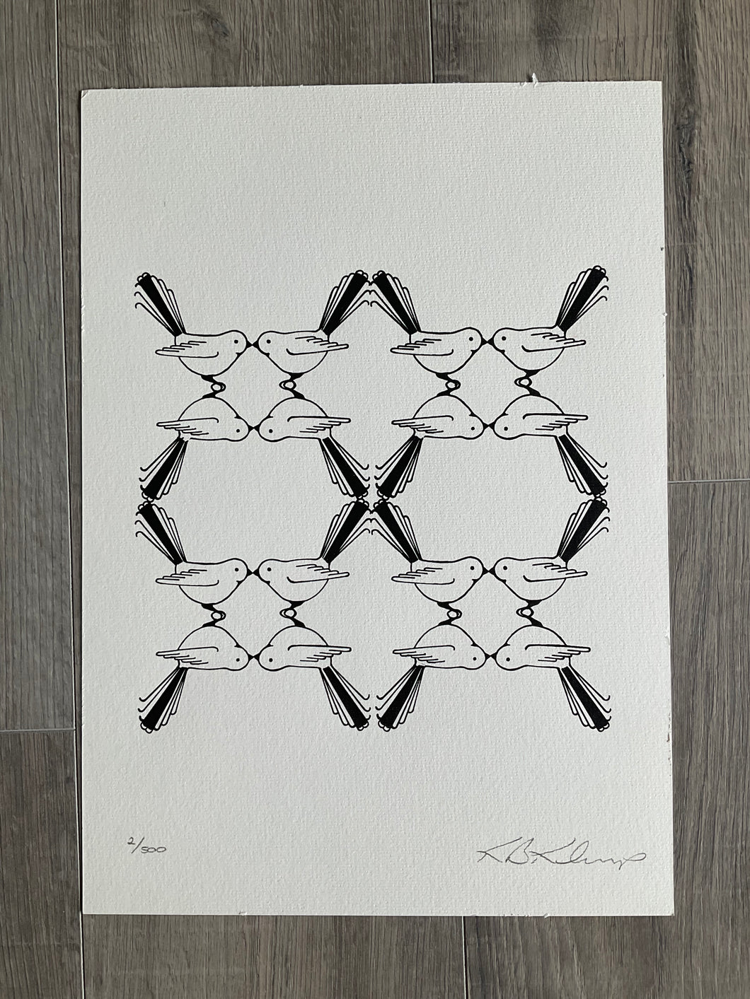 ‘Piwakawaka Flock’ | Unframed A3 Print | Limited & Signed | HDNZ