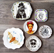 Load image into Gallery viewer, Large ‘Frida:2’ | Upcycled Vintage Plate Art | Bijoux Beach
