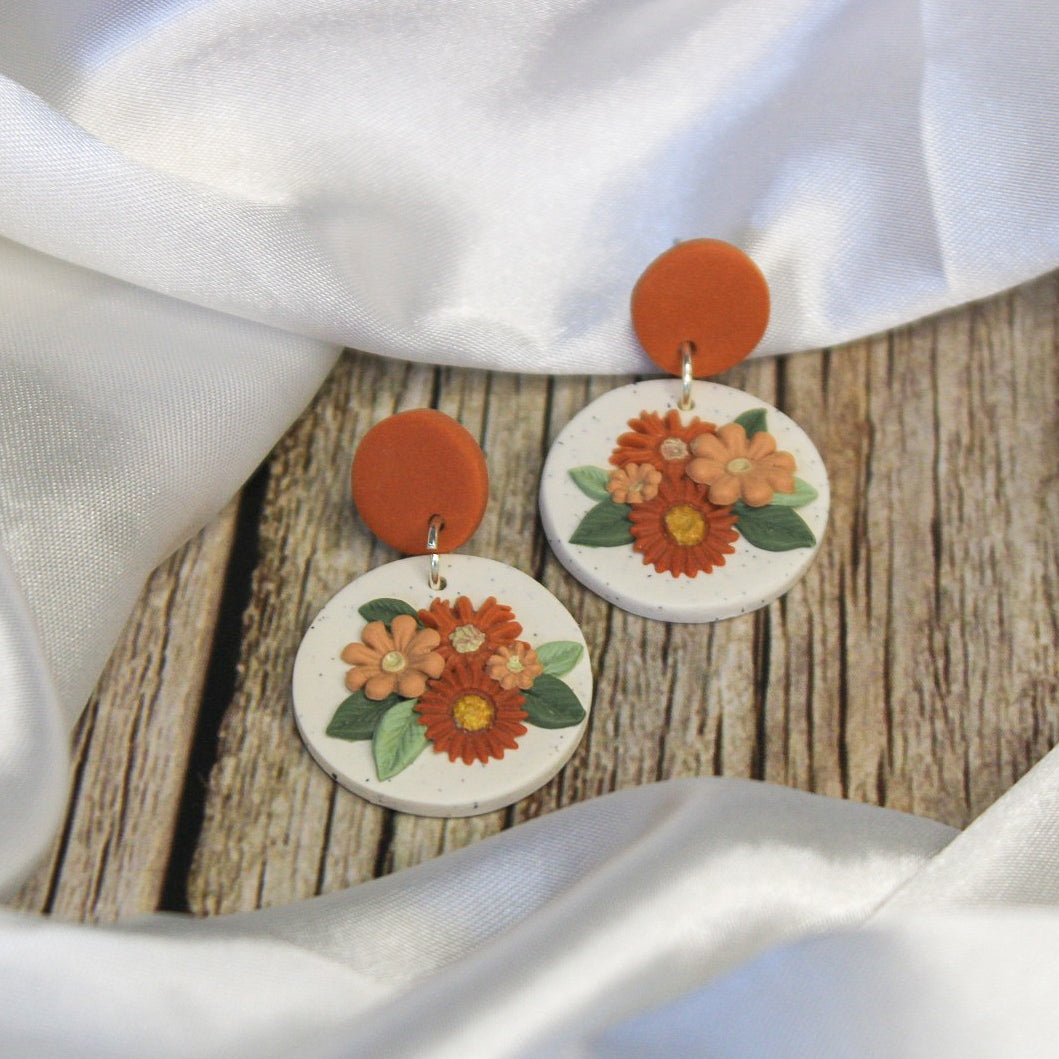 Polymer Clay Flower Earrings | Arias Design Co Flower Jewellery