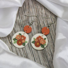 Load image into Gallery viewer, Flower Dangle Earrings | Handmade Flower Earrings | Polymer Clay Jewellery
