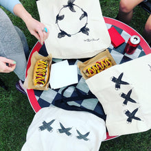 Load image into Gallery viewer, ‘Huia Kiss Kiss Kiss’ | Tea Towel + Tote Bag | GIFT SET
