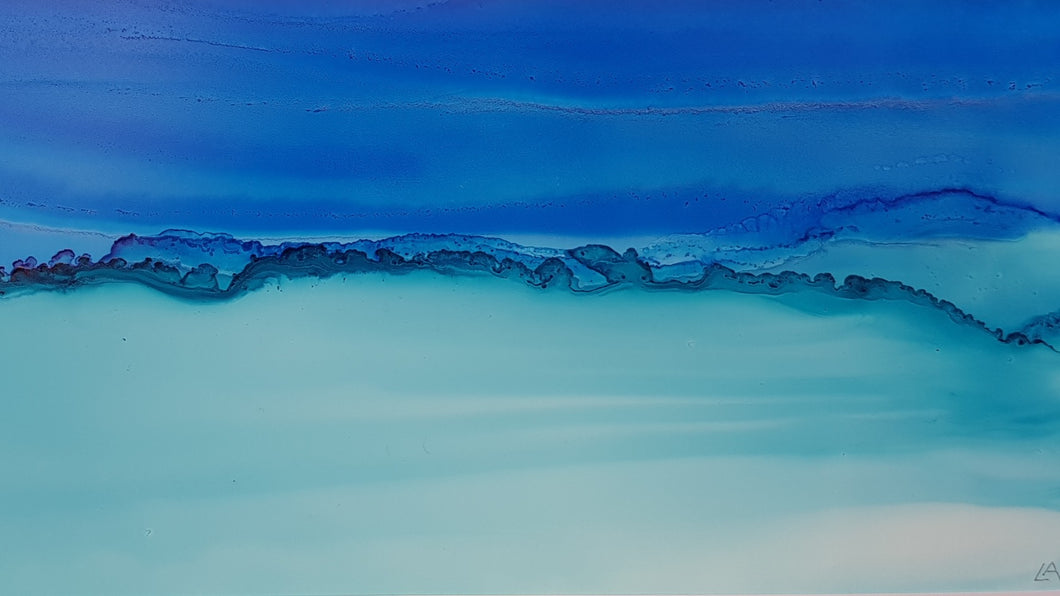 ‘Blue Horizon’ | Framed Ink Art | Limitless Abstracts