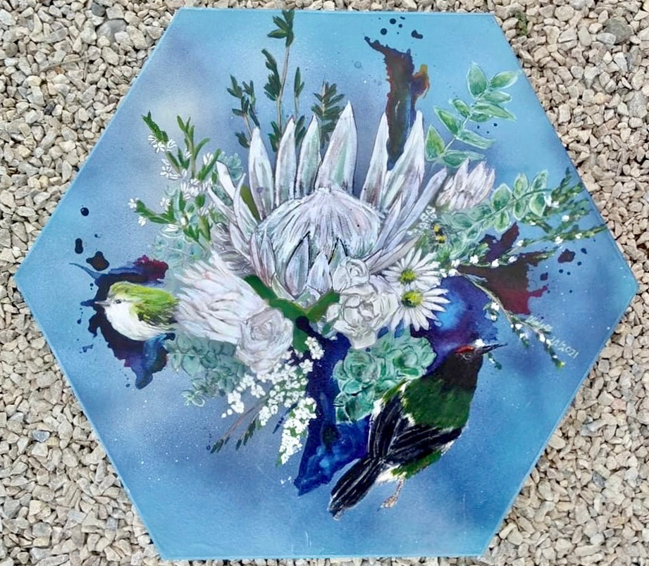 ‘Wilde Bouquet’ | Hexagon Wall Art | Dani Hedges